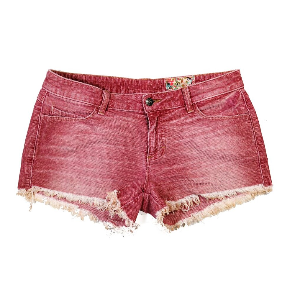 Siwy Alia Corduroy Shorts , You'll Beige Mine, 28, Distressed Red